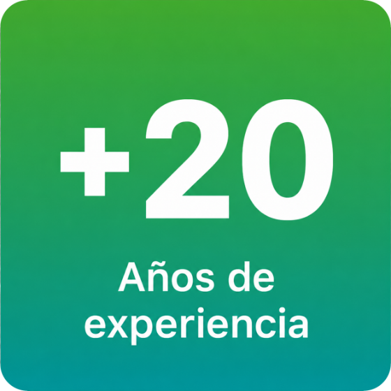 +20 años de experiencia